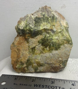 green sphere Wavellite on Matrix Rough mineral Arkansas healing Love Peace Truth - Picture 1 of 5