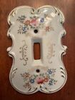 porcelain floral switch-plate made in Japan floral and gold vintage hand-painted