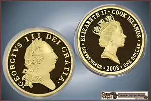 Cook Islands 2008 $1 Proclamation George III Guinea 1oz. .999 Silver" in Capsule - Picture 1 of 1