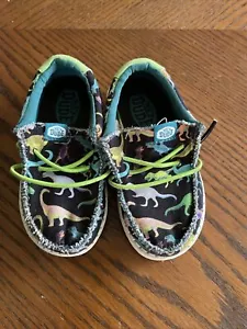 Hey Dude Toddler 7 Dinosaur Shoes In Good Condition - Picture 1 of 5