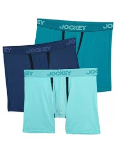 Jockey generation 3pk No Chafe Pouch Boxer Briefs blue stretch size M (32-34) - Picture 1 of 9