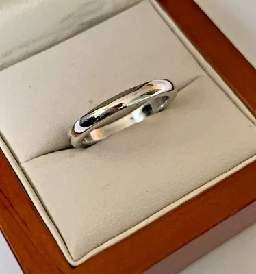 Anillo de compromiso S925 de plata esterlina pura de 3 mm liso para damas y hombres ajuste cómodo Foto 1 de 4