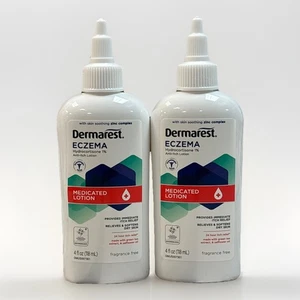 2-Pack Dermarest Eczema Medicated Lotion 24-H Dry Skin Itch Relief *EXP 10/2025* - Picture 1 of 2