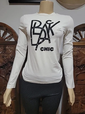 GF FERRE Camiseta Gráfica Para Mujer Manga Larga Cuello Redondo Camisa SE ADAPTA A XS Off White #C Foto 1 de 4