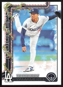 2025 Topps Holiday Base #H159 Yoshinobu Yamamoto Los Angeles Dodgers - Bild 1 von 2
