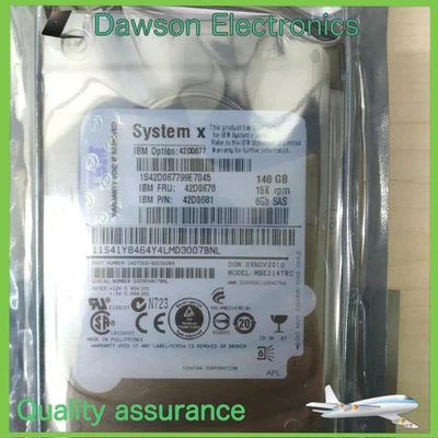 IBM 42D0677 42D0678 146GB 15K 6G SFF HS 2.5'' Hard Drive HDD - Image 1 of 3