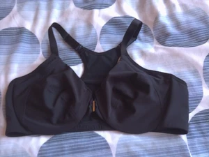 UK 40C - New Glamorise Wired Front Closure Racer Back  Bra Black UK 40C (EU 90C) - Picture 1 of 2