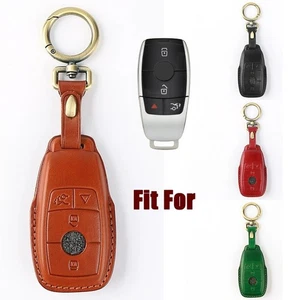 Funda protectora de cuero genuino para llavero de coche para Benz GLC A B E G CLA GLA C S CLS - Imagen 1 de 19