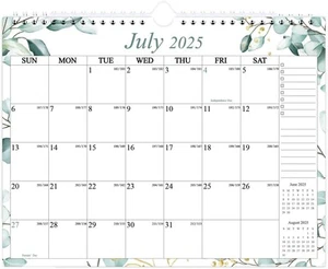 Kalender 2025-2026 - Wand 8,5&quot; x 11&quot;, grünes Blatt  - Bild 1 von 7