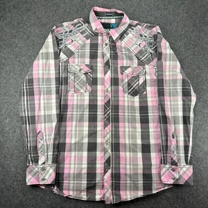 Roar Signature Mens XX Large Plaid Long Sleeve Western Shirt Embroidered - Picture 1 of 10