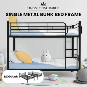 KINGSTON Metal Bunk Bed Frame Single Modular Twin Kids Childrens Furniture 2in1 - Picture 1 of 11