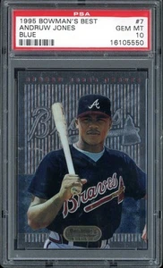 ANDRUW JONES 1995 BOWMAN'S BEST BLUE #7 PSA 10 RC - Picture 1 of 2