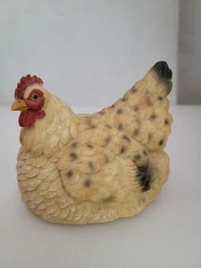 Estatuilla de gallina de pollo sentado marrón de 3,7" decoración de cocina - Imagen 1 de 13