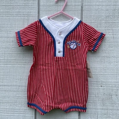 New With Tags Baseball All star Outfit For Baby 6-9 Months Okie Dokie Red White - Image 1 of 4