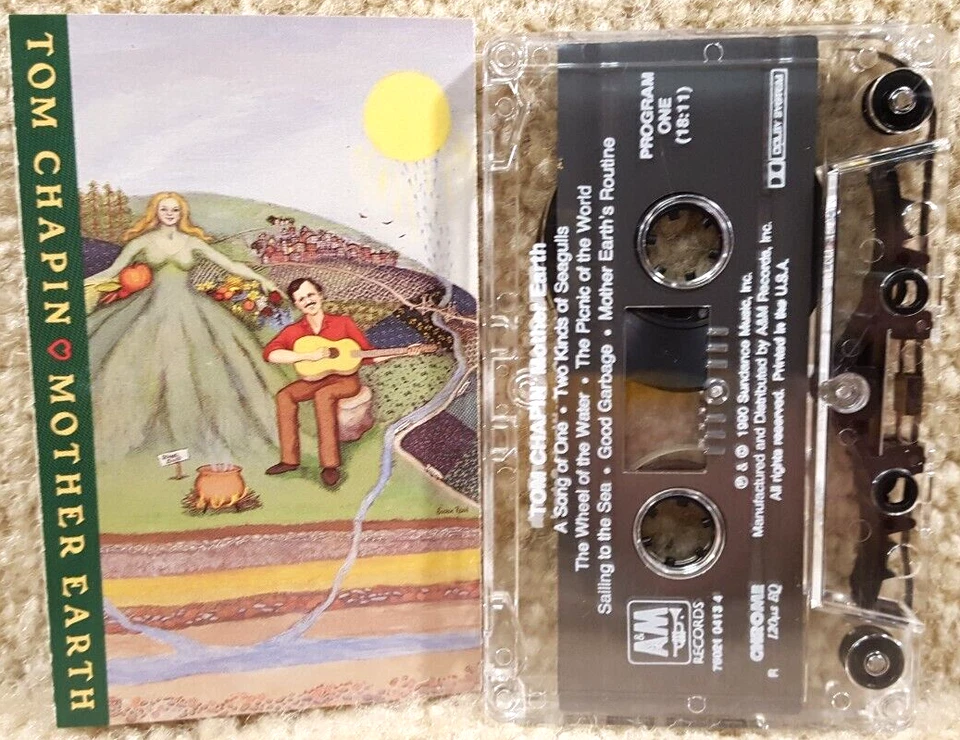 Tom Chapin Mother Earth Cassette Tape A&M Records Vintage 1990 Foto 1 de 4