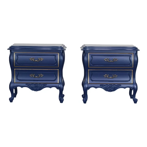 Vintage French Style Blue Nightstands, a Pair Cover
