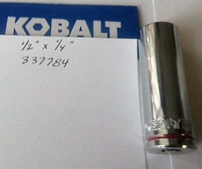 KOBALT 1/2"  x   1/4" DR  DEEP SOCKET  6 Point  # 337784 Free USA  Shipping - Image 1 of 2