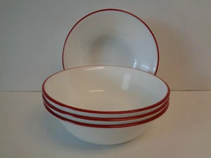 4 Corelle Rudolph White with Red Rim Cereal Bowls 18-oz New 6-1/4" Bandhani - Picture 1 of 2