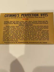 Vino Vintage Cushing's Perfection Dyes - Foto 1 di 2