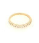 Natural Diamond Wedding Band / Stacking Ring In 14Kt Solid Yellow Gold Size 5.5