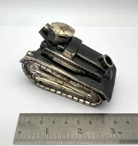 Vintage Heavy Metal WWI Military Army Tank Renault Desk Paperweight Ink Well USA - Bild 1 von 12