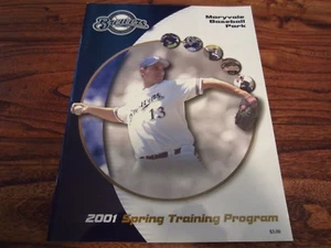 2001 Milwaukee Brewers Spring Program Maryvale Baseball Park AZ Jeff D'Amico - Picture 1 of 2
