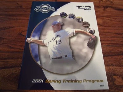 2001 Milwaukee Brewers Spring Program Maryvale Baseball Park AZ Jeff D'Amico - Image 1 of 2