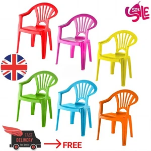 Kids Plastic Chairs Multicolor Children Tea Party Garden Chairs Indoor Outdoor - Picture 1 of 14