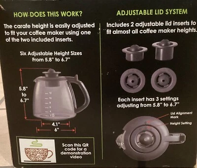 Jarra de repuesto universal de 12 tazas colección Café Brew de Medelco. 100% Nuevo Foto 1 de 4