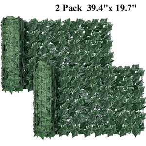 2 Pack Artificial Faux Ivy Leaf Privacy Fence Screen Decor Panels Garden Hedge - Picture 1 of 19