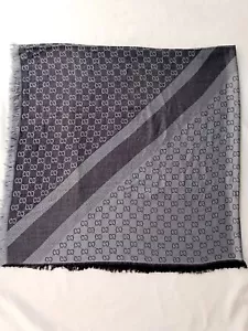 Gucci GG Auth Shawl Wrap Stole Scarf Silk and Wool - Picture 1 of 12
