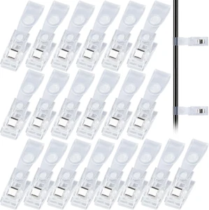 20Pcs Plastic Garden Flag Clips Anti-Wind Flag Stoppers Small Clear Flag Pole Ho - Picture 1 of 7