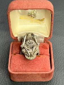 Art Deco Russian Beautiful Filigree Sterling Silver Ring Size 5½ / 16mm / L - Picture 1 of 8