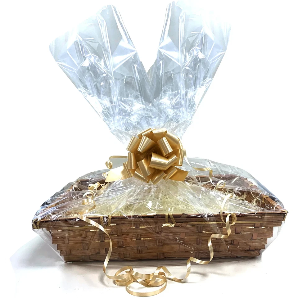 Make Your Own Hamper Wicker Basket Gift Set Box Kit with Shred+Cellophane+Bow - Image 1 of 3
