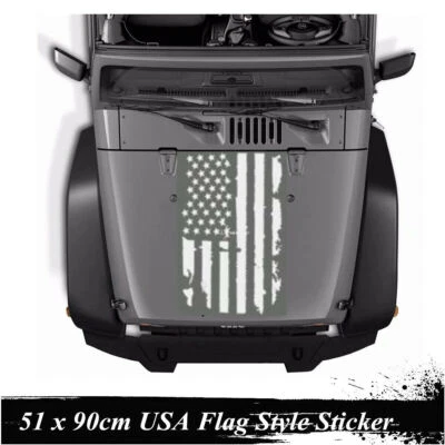 Calcomanía adhesiva de vinilo con gráficos de carrocería de camión estilo bandera de Estados Unidos blanca de 20""x35"" Foto 1 de 4