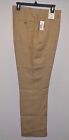 Murano By Baird McNutt Men 100 Linen Flat Front Casual Pants Dark Walnut NWT