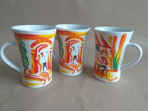 Vintage Nescafe Cafe Design Coffee Mugs x 3 - Picture 1 of 3