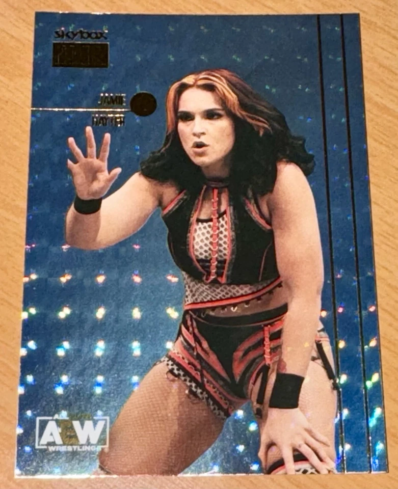 Jamie Hayter 2022 AEW Skybox Metal Universe Premium Sapphire PP-39 RARE - Image 1 of 2