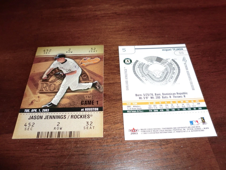 2003 Fleer Authentix Baseball-.99 Singles ( #3-110) - Image 1 of 1