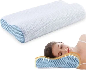 Ecosafeter Contour Memory Foam Pillow Cervical Orthopedic Deep Sleep Neck Pillow