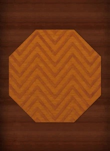 Orange Transitional Hand Hooked Stripes Chevrons Zig Zags Area Rug Striped DV4 - Picture 1 of 12