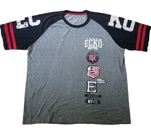 ECKO Unltd Herren Hemd 3XL Raglan grau & rot NY-72 Logo Blockstreifen - Bild 1 von 7