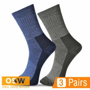 3 Pairs x Mens Tradies Black Grey Cushioned Thermal Warm Work Boot Socks SK11 - Bild 1 von 5