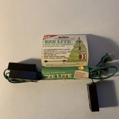 Vintage EZE LITE 9 Outlet 12’ Extension Cord On/Off Switch Mini Christmas Light - Image 1 of 4