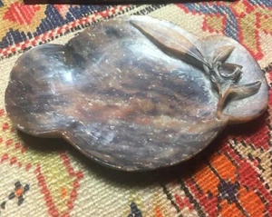 Vintage Soapstone Hand Carved Chinese Brush Cleaning Trinket Dish ATLANTIC CITY - Picture 1 of 7