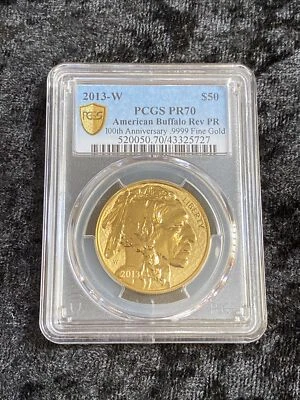 2013-W Reverse Proof Gold Buffalo PCGS PR70 PR-70 - Image 1 of 2