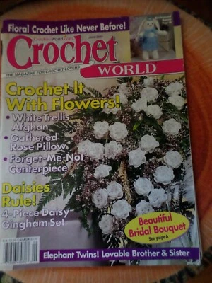 Crochet World Magazine Winter June 2001 Bridal Bouquet Crochet  LOVELY - Image 1 of 2