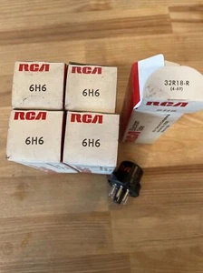 LOT OF 5 RCA 6H6 VINTAGE ELECTRON TUBE 7 PIN MADE IN U.S.A. - Picture 1 of 5