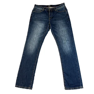 Diesel Herren Jeans Straight Fit Dunkelblau Denim Button Fly 100% Baumwolle W32 L32 - Bild 1 von 13