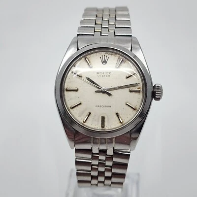 1970 Rolex Oyster Precision Linen Dial Ref. 6426 34mm Stainless Manual Wind - Image 1 of 4